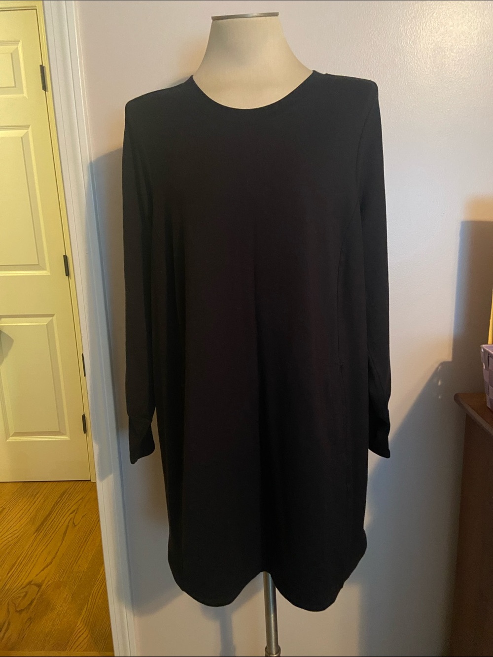NWOT Athleta Black Long Sleeve Coaster Luxe Dress Dress SZ 1X